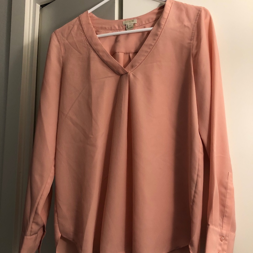 JCrew pink long sleeved blouse